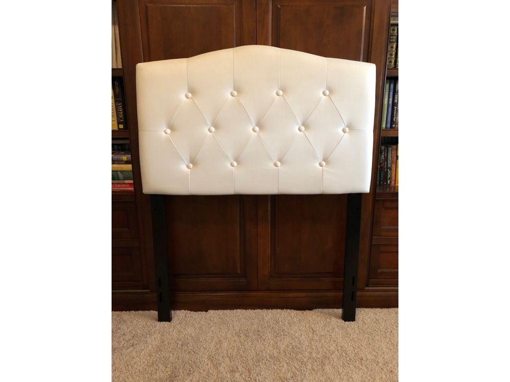 NEW white twin-bed headboard