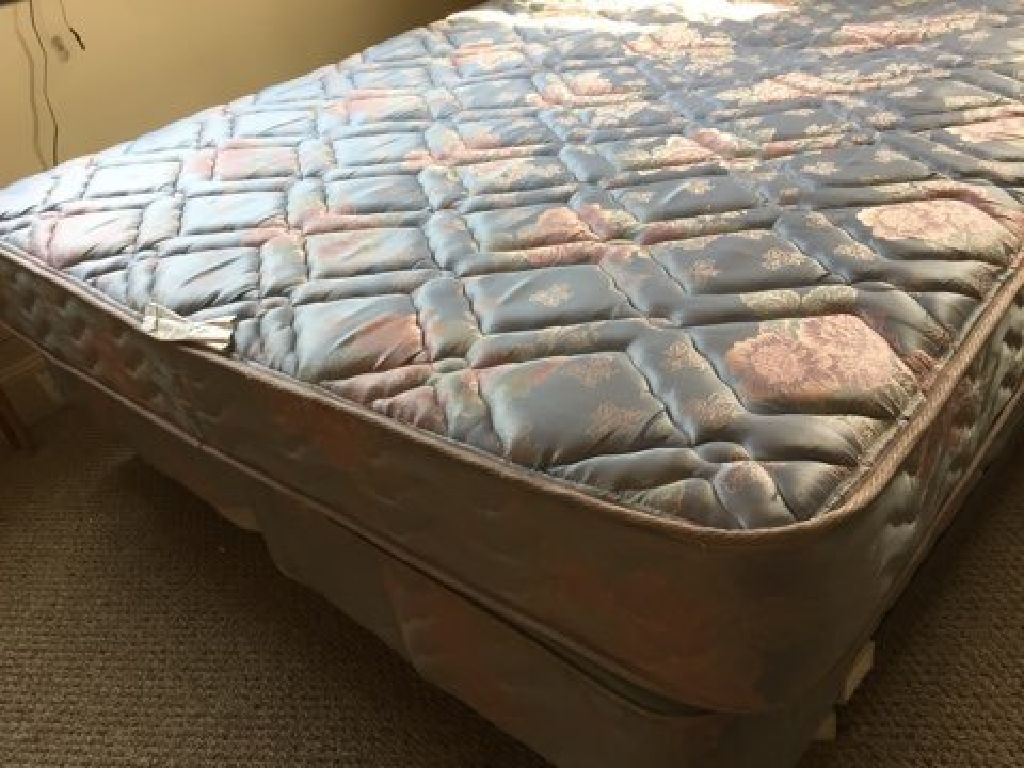 Queen bed-headboard & frame, mattress & boxspring