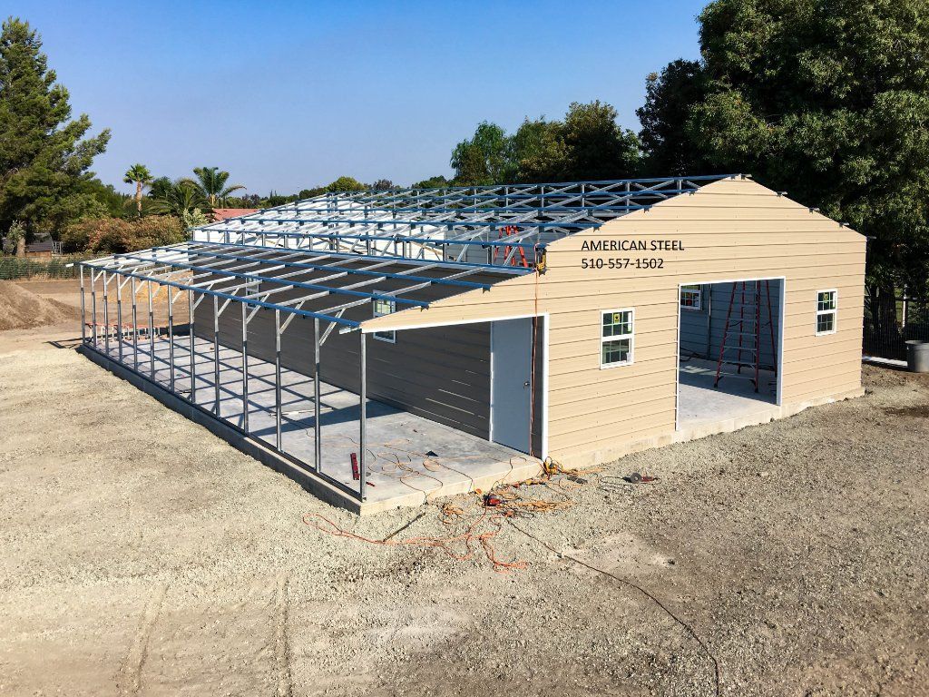 American Steel Metal RV Car Ports Garages Work Shops