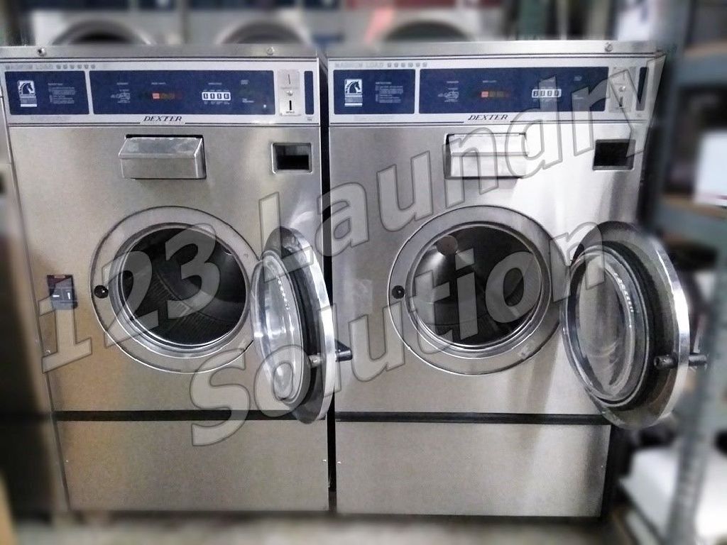 For Sale Dexter Stainless Steel Front Load Washer T1200 75 Pound Capacity Used