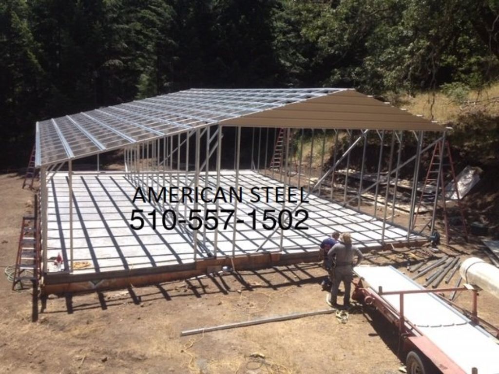 American Steel Metal RV Car Ports Garages Work Shops
