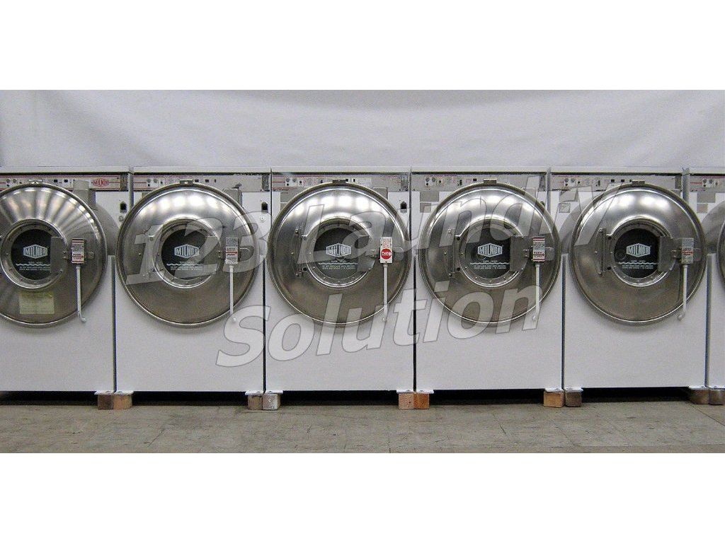 Coin Operated Milnor Front Load Washer 35LB 3PH 220V White Finish Used