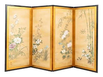 Japanese 4-Panel Byobu Screen