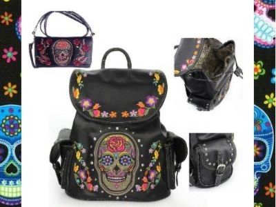 CARMENSBOOTH66 PENSACOLA FLORIDA DAY OF THE DEAD BACKPACK & WALLET SET PENSACOLA FLORIDA