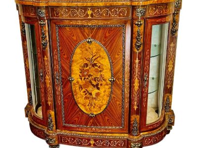Late 19th / Early 20th C Italian Handmade Marquetry Credenza