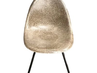 1950s Early Mid-Century Black Fiberglass Scoop Shell Chair