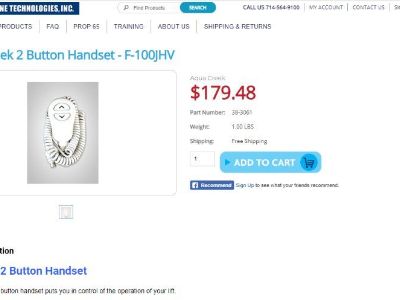 Buy Aqua Creek 2 Button Handset - F-100JHV