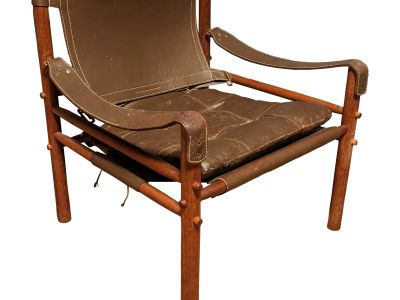 Mid 20th Century Arne Norell Sirocco Chair Sling Leather and Teak