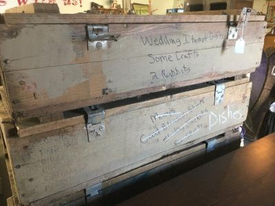 Vintage Ammo Box Crate Large Storage Bin Wood