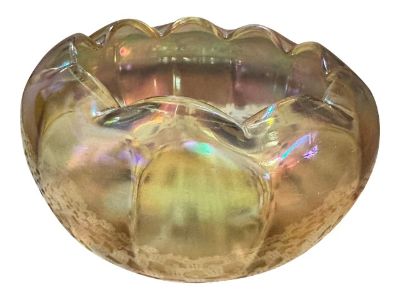 Peach Iridescent Carnival Glass Muli-Use Candy Dish