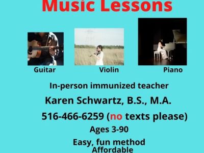 Music Lessons - Piano, Guitar, Violin