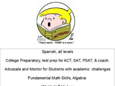 Spanish Language Tutor (English Grammar/Lit/US/World History/Math/Sciences)