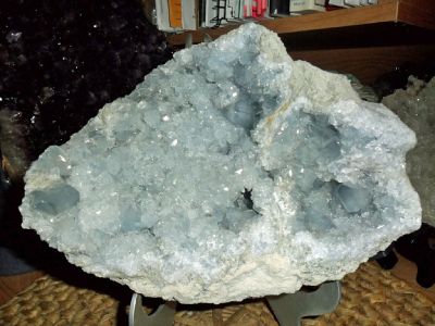 Gorgeous and Beautiful Huge Gallery Blue Celestite Quartz Geode Cluster Crystal Gemstone