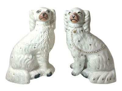 19th Century Staffordshire Spaniels - A Pair
