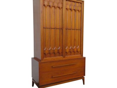 Mid Century Diamond Design Tall Armoire Wardrobe