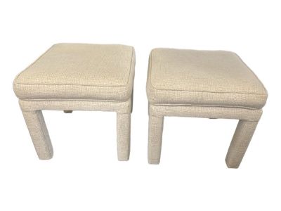 Pair of Re-Upholstered Vintage Ottomans