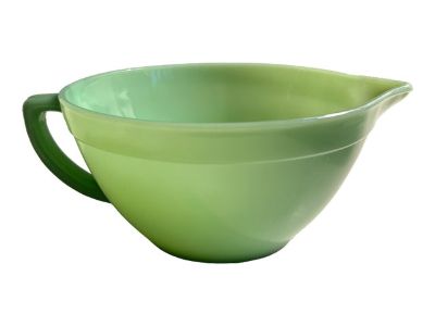 1950s Fire King Green Jadeite Batter Bowl With Handle and Spout