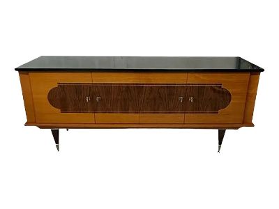 1940s French Art Deco Mahogany Sideboard or Credenza