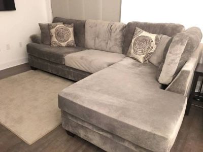 Gray Sectional with left-facing Chaise