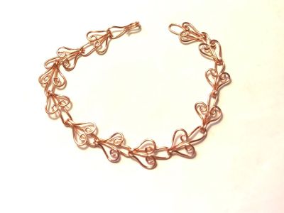 Copper Heart Links Bracelet