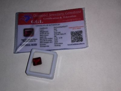 Certified ruby heat treated