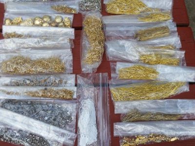Large inventory of jewelry making supplies in glass beads