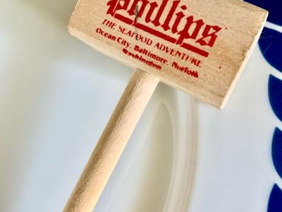 Vintage  Phillips Seafood Wooden Crab 6" Hammer
