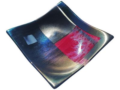 Vintage Iridescent Fused Glass Plate by Gaya (Dan & Eve King-Lehman) Decorative Plate