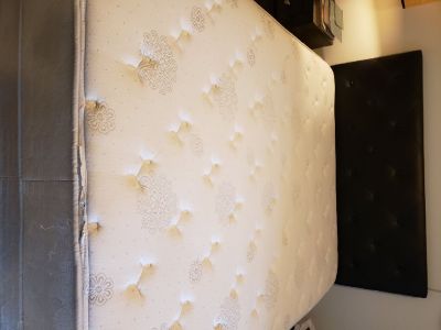 Queen mattress,  box spring and frame. Super clean.