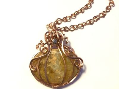 Yellow Jasper Pumpkin Pendant