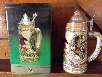 Budweiser Collectible Steins.