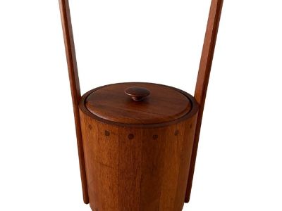 Vintage Danish Mid Century Ernest Sohn Siamese Solid Teak Ice Bucket