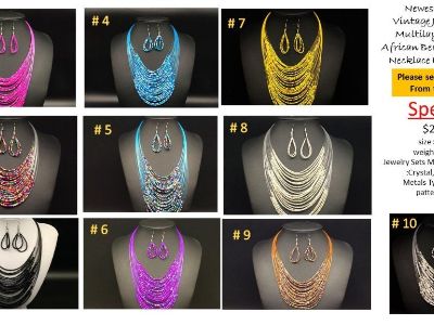 Newest Fashion Vintage Jewelry Sets Multilayer Colorful Necklace