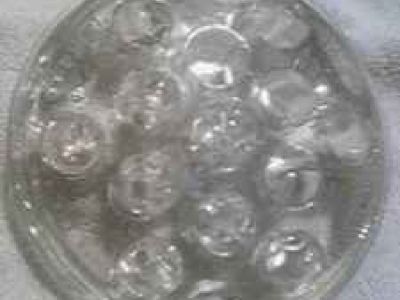 Vintage Solid Glass Flower Frog Clear 13 Hole MINT NR