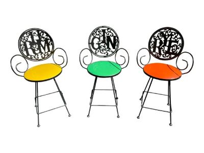 Gin Rum Rye Barstools by Arthur Umanoff for Shaver Howard, Circa 1960 - Set of 3 Counter Height