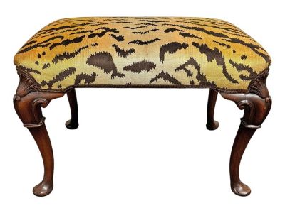 19th Century English Mahogany Chippendale Style Bench