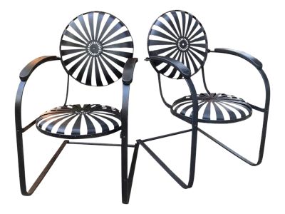 1940s Francois Carre Cantilever Garden Chairs - a Pair