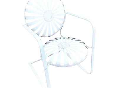 1940s Francois Carre Cantilever White Garden Chair