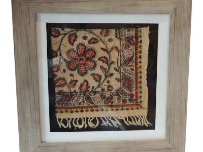 Vintage Framed Indian Hand Blocked Textile Fragment