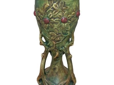 Antique American Art Pottery Weller Woodcraft Chalice Vase