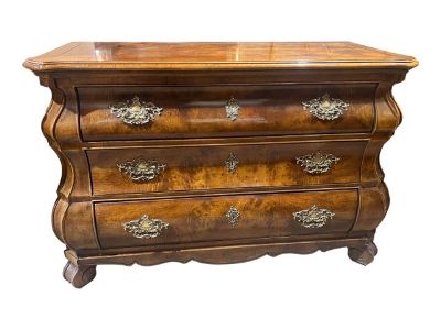 Henredon Three Drawer Louis XV Bombe Chest