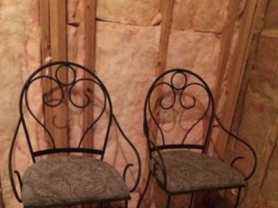 2 barstools raw iron