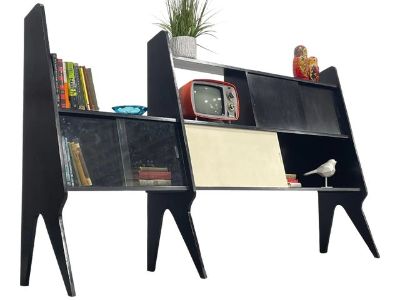 Italian Mid Century Modern Extra-Long Wall Unit in Black Lacquer — Gio Ponti Inspired