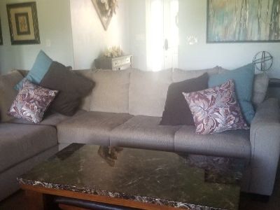 Lovely creme sectional sofa