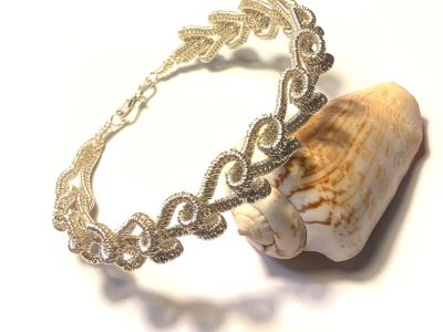 Silver Wire Woven Hearts Bracelet