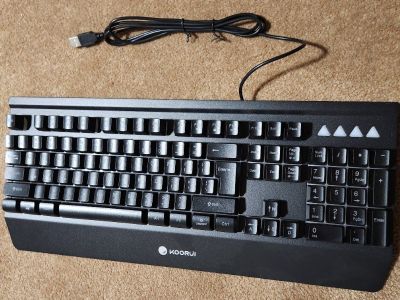 Wired Gaming Keyboard with Wrist Care, Advanced Metal Panels with LED Backlit, 104 Keys, Full Size