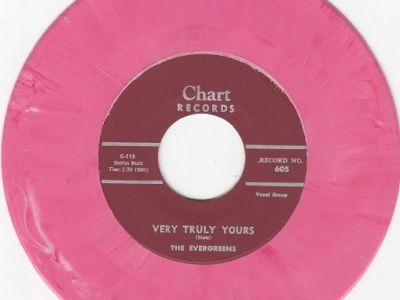 EVERGREENS ~ Very Truly Yours*RARE PINK MARBLE WAX*M-45 !