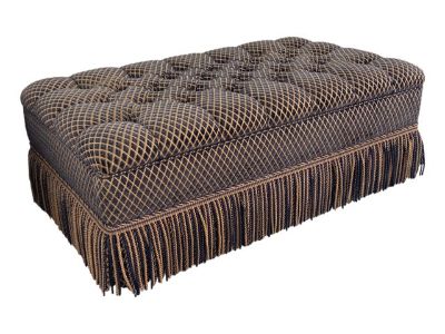 Custom Designed Tufted Fringe Ottoman