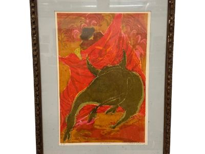 Mid 20th Century “La Verónica” Bullfight Lithograph