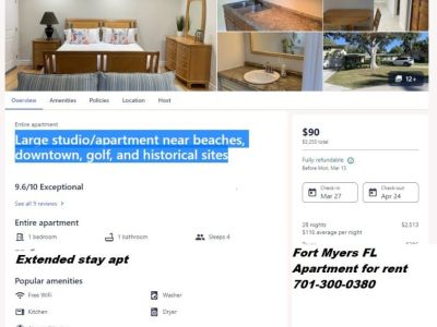 Apartment for rent Fort Myers Florida, no background check no criminal check